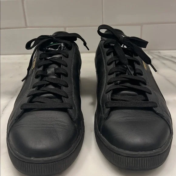 Puma Men's Black Leather Sneakers 12 - Picture 2 of 11